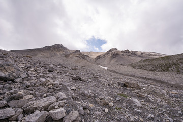 Besteigung des Piz Daint vom Ofenpass, vorbei am Il Jalet über den Westgrad auf den Gipfel (2968m) und zurück. Blick in Richtung Gipfel des Piz Daint.