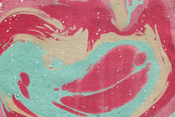 Bright colorful marble paper textures on white background. Chaotic stylish abstract organic design.