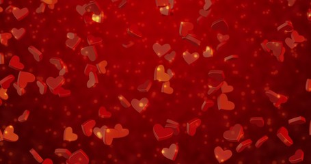 Red hearts 3 d texture. Valentine's day background.