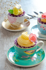 cream and cream colored cupcakes