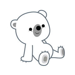 cartoon cute polar bear is sitting