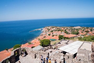 view of the city of Lesvos Greece