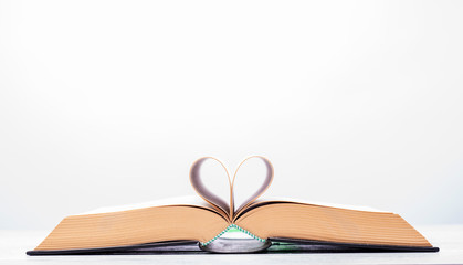 heart shaped book on bokeh background