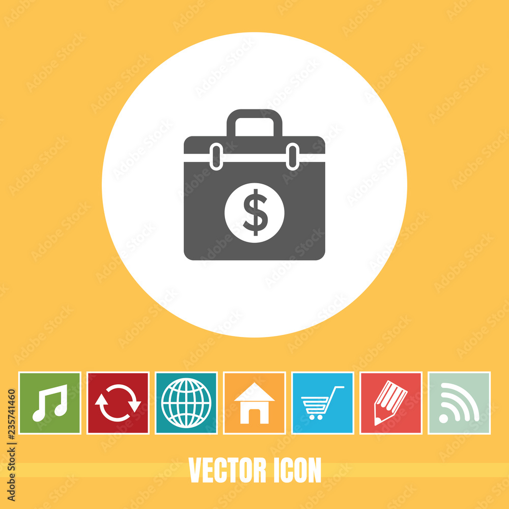 Poster very useful vector icon of suitcase with bonus icons very useful for mobile app, software & web