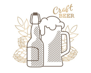 beer emblem icon gold