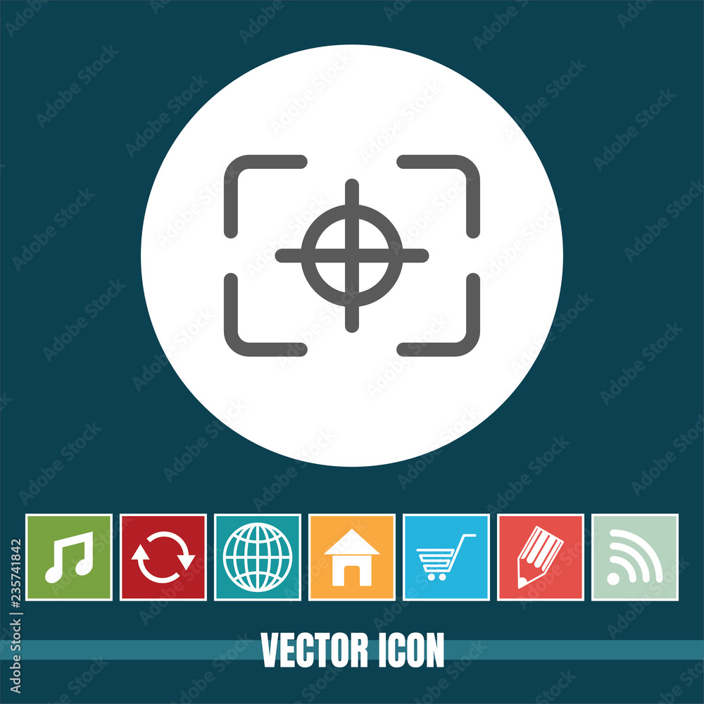 Poster very useful vector icon of camera focus with bonus icons very useful for mobile app, software & web