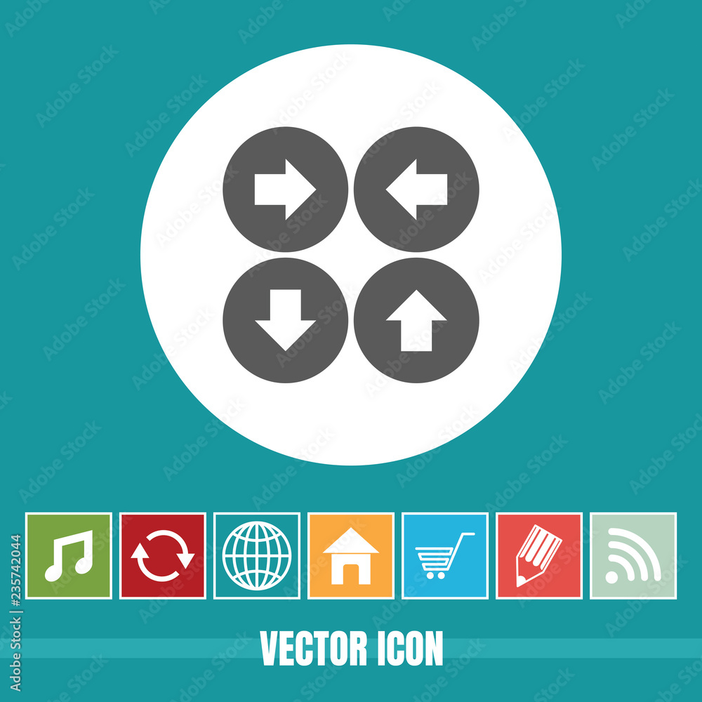 Aufkleber very useful vector icon of 4 sided arrow with bonus icons very useful for mobile app, software & web