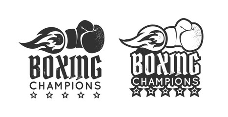 Boxing glove with flame