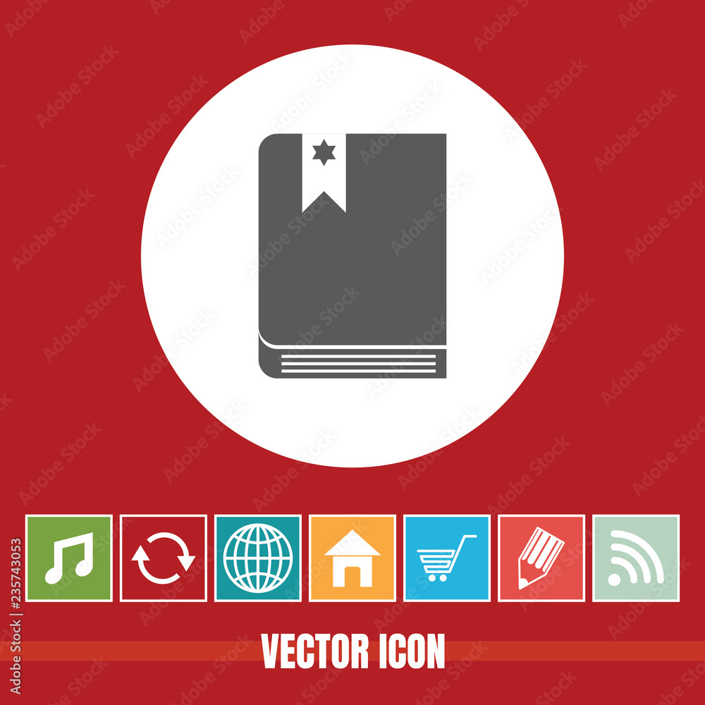 Poster very useful vector icon of book with bonus icons very useful for mobile app, software & web