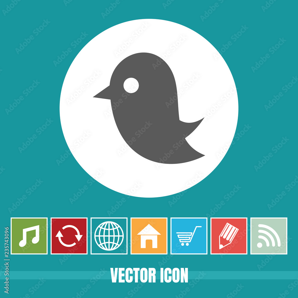 Poster very useful vector icon of bird with bonus icons very useful for mobile app, software & web