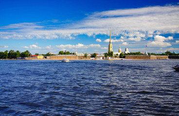 Neva river in front of Peter and Pavel Fortress