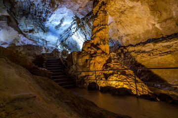 the views of marble cave in the center of Yalta in the Crimea