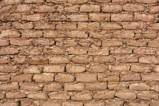 adobe brick background in desert,