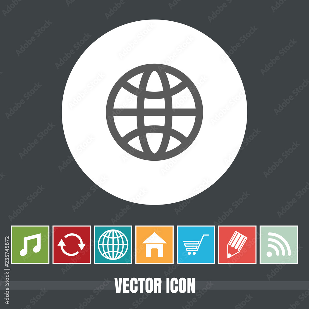 Aufkleber very useful vector icon of globe with bonus icons very useful for mobile app, software & web