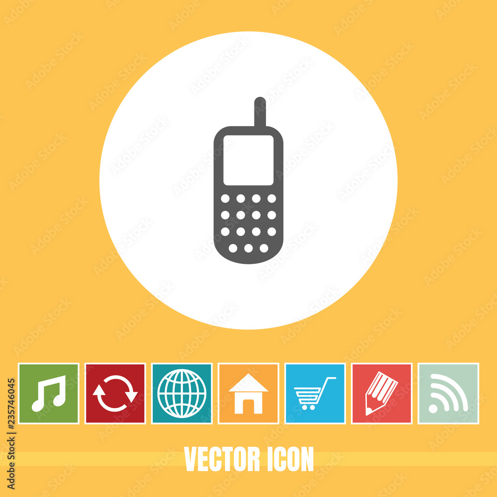 Poster very useful vector icon of mobile phone with bonus icons very useful for mobile app, software & web