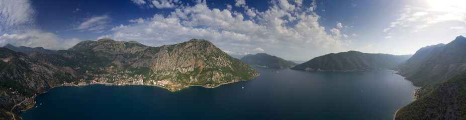 Naklejka premium Kotor bay and mountains in Montenegro