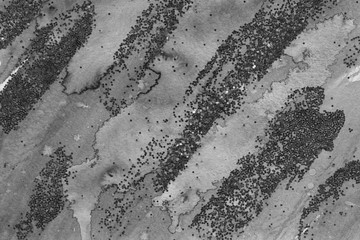 Artistic ink paper textures on white background. Chaotic stylish abstract organic design.