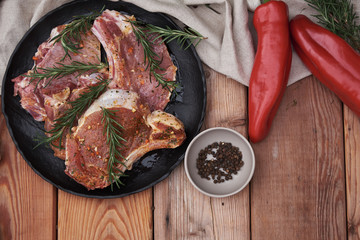 preparation for roasting meat on bbq