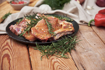 preparation for roasting meat on bbq