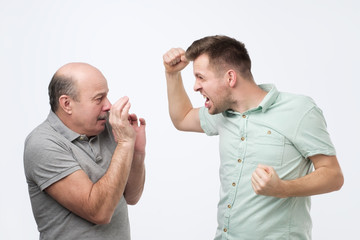 Family quarrel and disrespect to parents concept