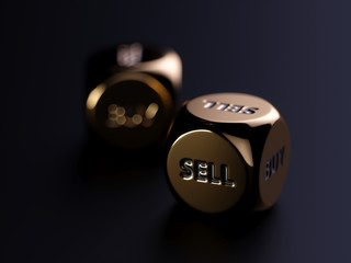 Buy sell golden dices on black