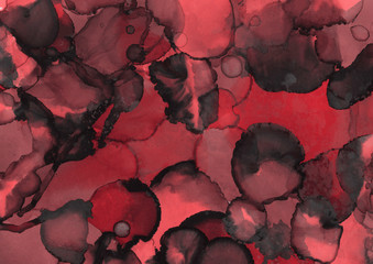 Colorful alcohol ink texture with abstract washes and paint stains on the white paper background.