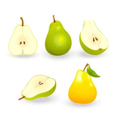 Set of realistic pears. 