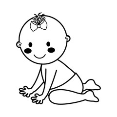 cute little girl baby character