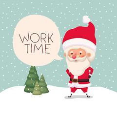 santa claus in snowscape with speech bubble