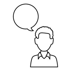 young man with speech bubble