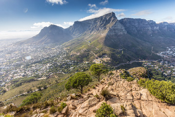 Downtown Kapstadt vom Tafelberg aus gesehen