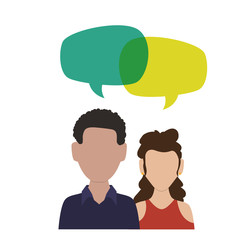 couple with speech bubbles