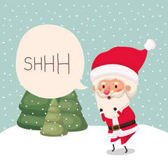 santa claus in snowscape with speech bubble