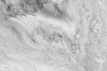 Acrylic abstract background with waves and strokes on white paper background. Trendy look. Chaotic abstract organic design.