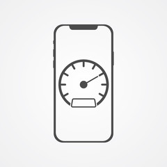 Obraz premium Phone speed test vector icon sign symbol