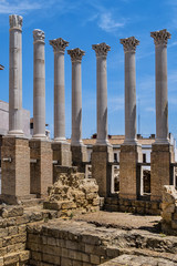 Cordoba Ruins of the Roman Temple. Its construction began during the reign of Emperor Claudius (41...