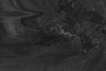 Acrylic abstract background with waves and strokes on white paper background. Trendy look. Chaotic abstract organic design.