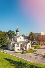 Fototapeta na wymiar The Orthodox Church of the Conception of St. Anne in the park Za