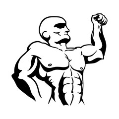 strong bodybuilder silhouette icon