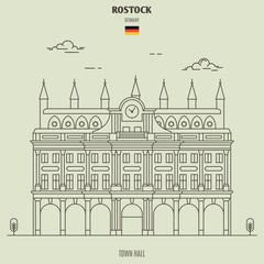 Fototapeta premium Town Hall in Rostock, Germany. Landmark icon