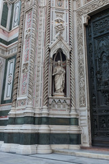 Statue st Reparata of facade of cathedral in florence italy