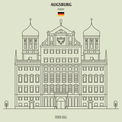 Obraz premium Town Hall of Augsburg, Germany. Landmark icon