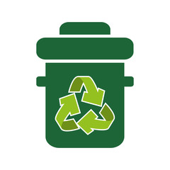 waste with recycle arrows symbol icon