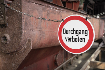 Sign in a industrial facillity