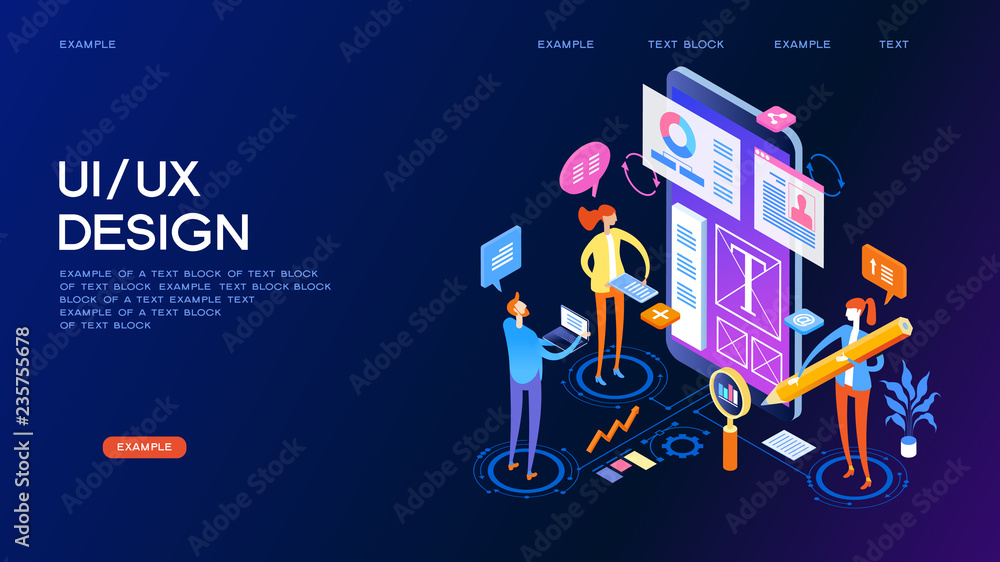 Poster ux ui design concept banner