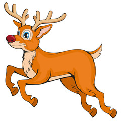 Christmas deer isolated on white background. New Year's holiday. Christmas deer. Winter character head. Different new year characters. Winter celebration. Deer dressed in winter clothes. New Year