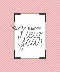 square frame with happy new year lettering