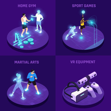 VR Sports Isometric Design Concept