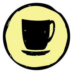 Cup icon vector illustration on yellow background