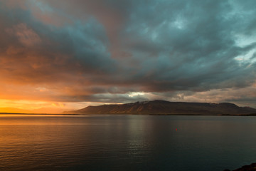 Reykjavik Iceland, sunset